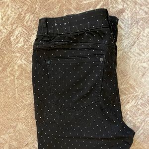 EUC WIT&WISDOM Ab-Solution Black/White Polka Dot High Rise Ankle Skinny Pants 6